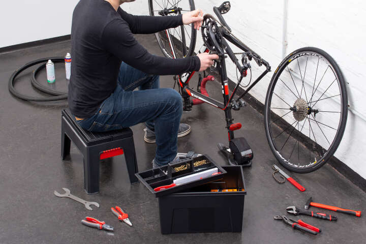 meister 3-in-1 Tritthocker & Werkzeugkiste